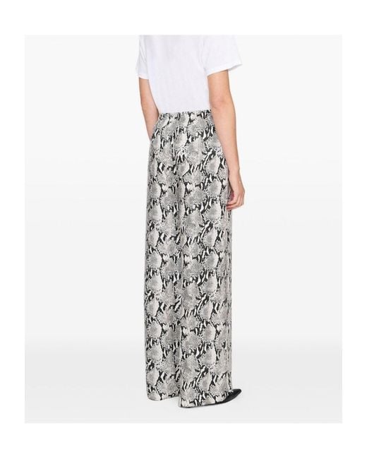 Anine Bing Gray Roslin Printed Trousers