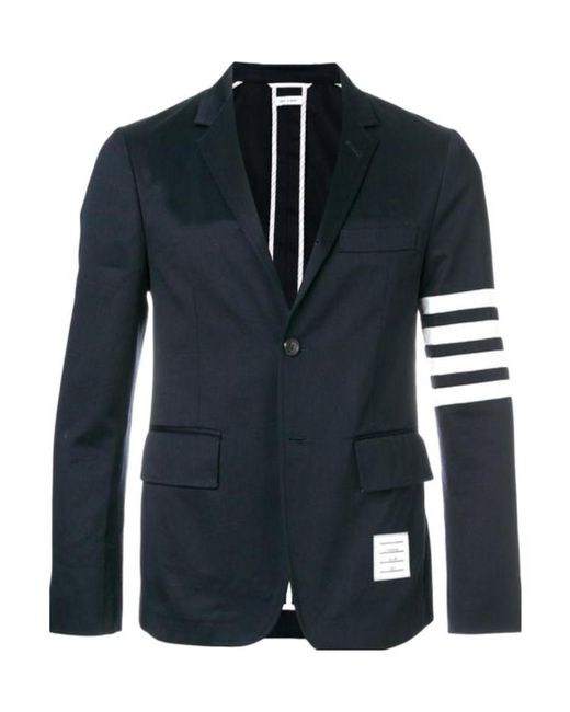 Thom Browne Blue 4-Bar Stripe Single-Breasted Blazer for men