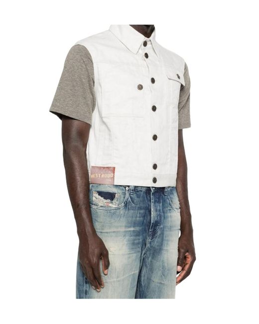 Vivienne Westwood White Button Vest for men