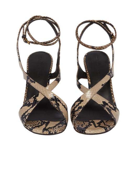 Khaite Metallic Round-Toe High-Heeled Sandals