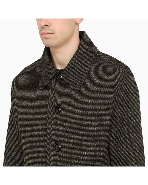 AMI Gray Textured Cropped Jacket for men