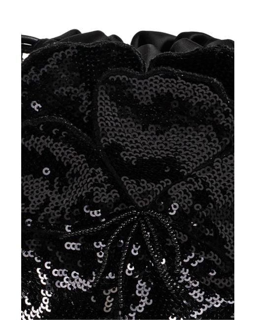 ROTATE BIRGER CHRISTENSEN Black Drawstring Shoulder Bag