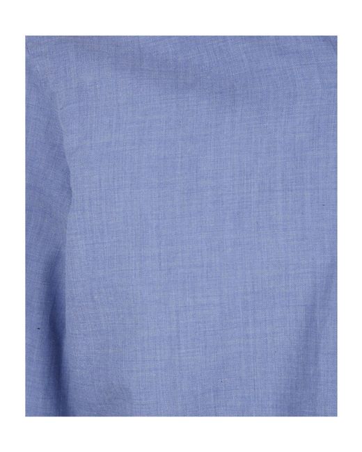 Barba Napoli Blue Chevron Classic Shirt for men