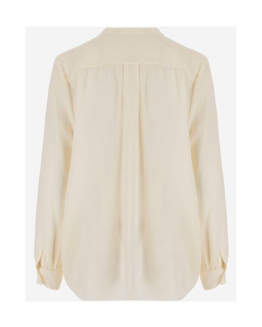 Chloé White Chloé Mandarin Collar Shirt