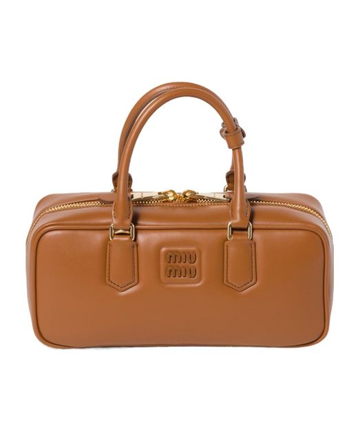 Miu Miu Brown Arcadie Leather Bag