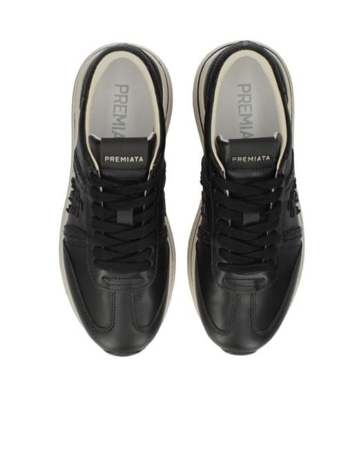 Premiata Black Lace-Up Sneakers