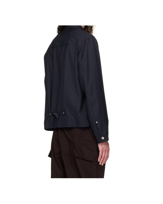 Sacai Black Pleated Pocket Jacket for men