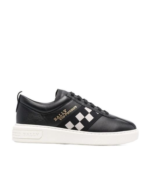 Bally Black Check-Print Low-Top Sneakers for men