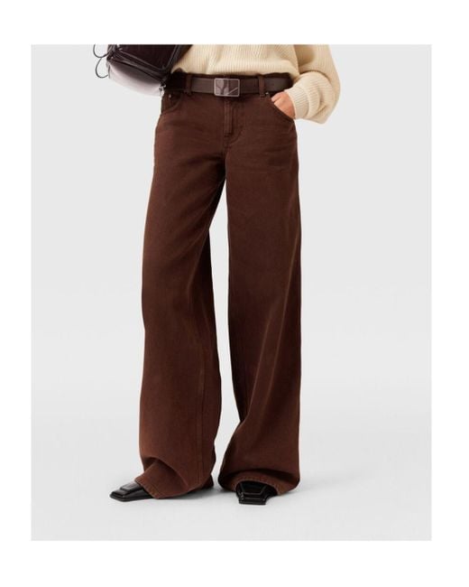 Stella McCartney Brown Mid-Rise Wide-Leg Denim Jeans