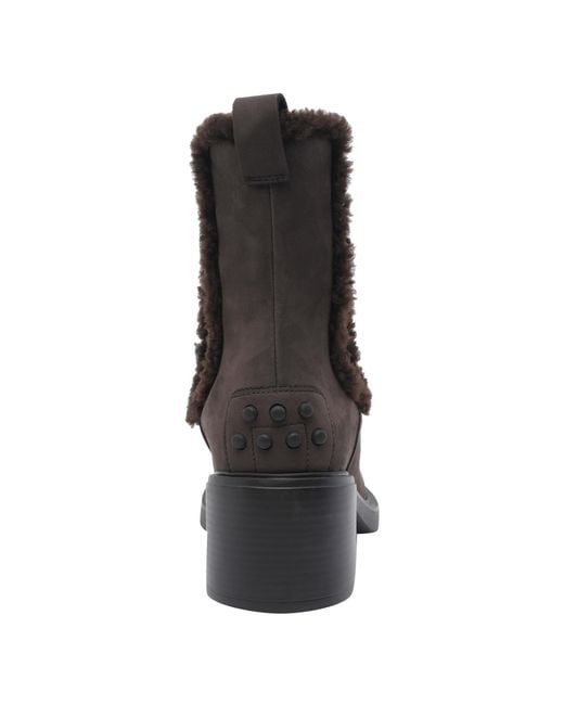 Tod's Black Teddy Detailed Heeled Ankle Boots
