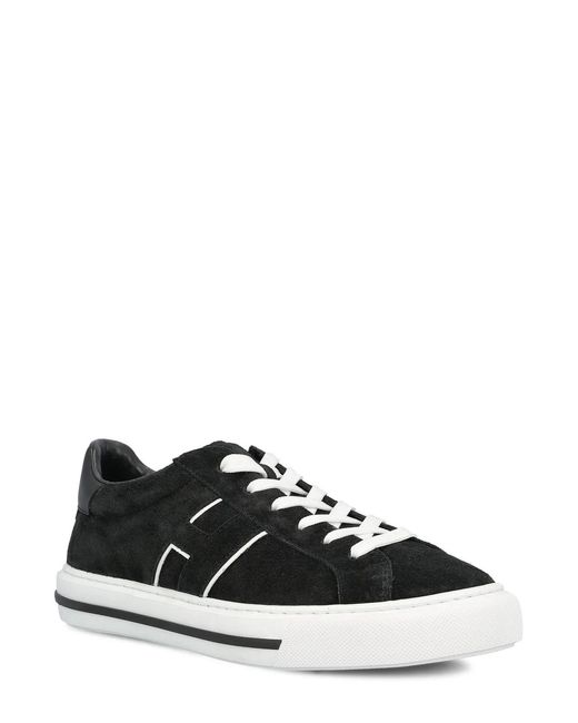 Hogan Black Suede And Leather Sneakers for men