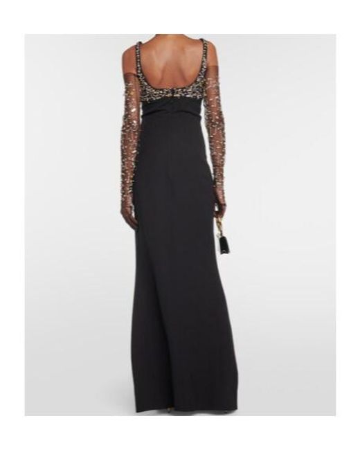 Safiyaa Black Beatriz Embellished Gown