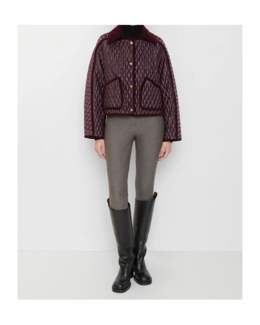 Burberry Purple Long Sleeved Quilted Jacket