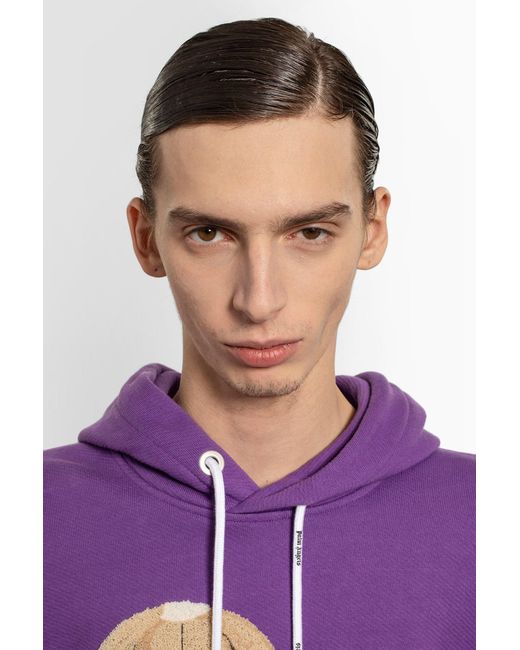 Palm Angels Purple Graphic-Print Hoodie for men