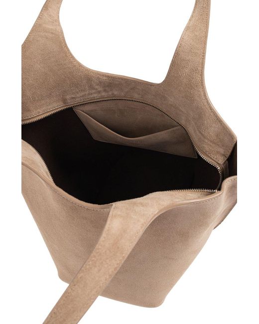 The Attico Brown The La Scoop Asymmetric Medium Shopper Bag