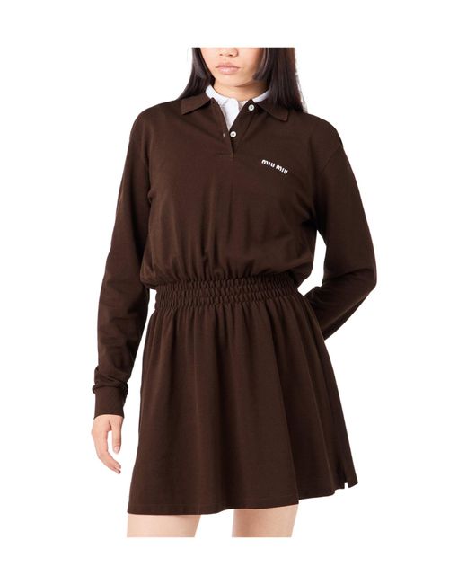 Miu Miu Brown Simple Dress
