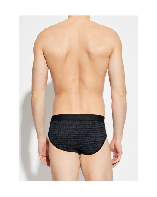 DSquared² Black Logo Briefs for men