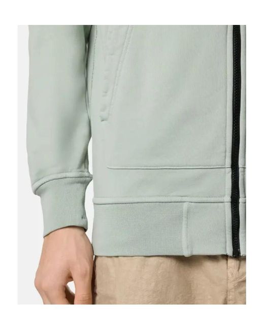 Stone Island Green Zip-Up Hoodie for men