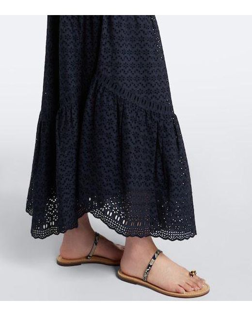 Ulla Johnson Black Constance Broderie Anglaise Cotton Midi Dress