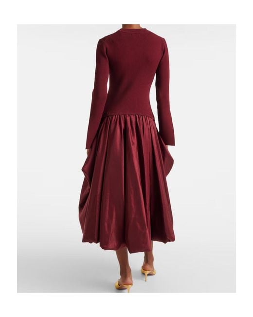 Jonathan Simkhai Purple Kenlie Satin And Jersey Midi Dress
