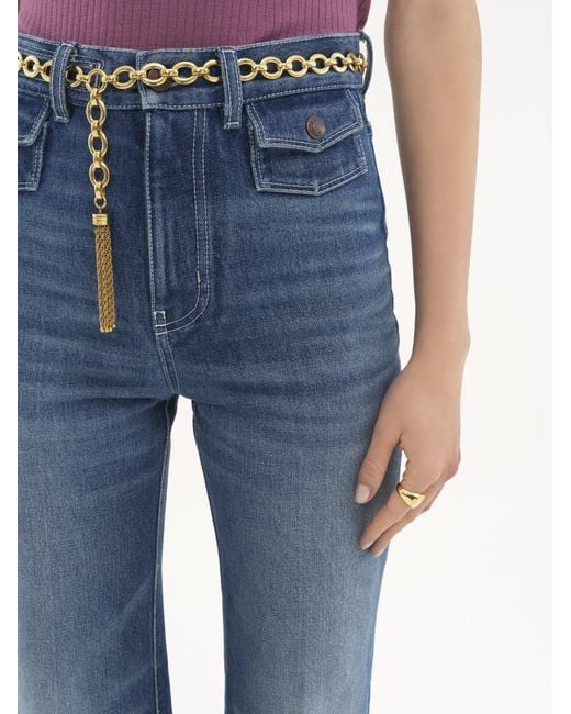 Chloé Blue Chloé High Waisted Flared-Leg Jeans