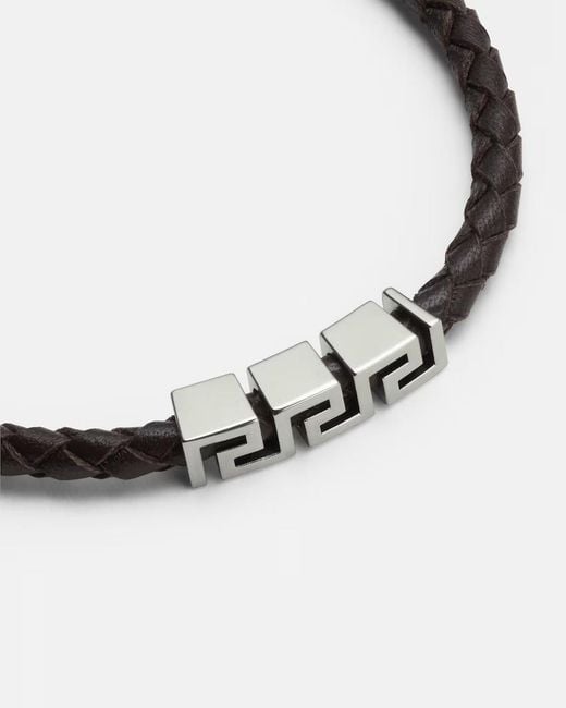 Versace White Greca Braided Bracelet for men