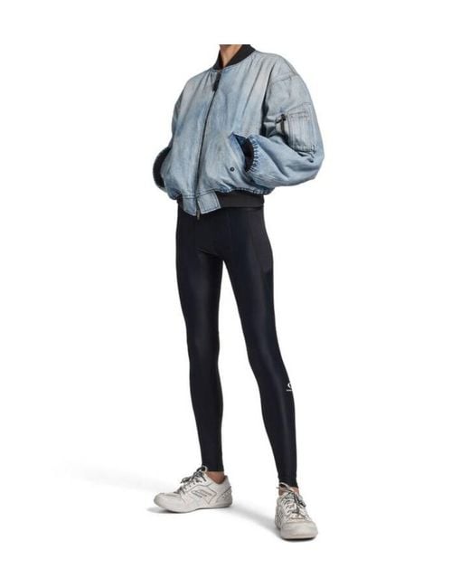 Balenciaga Blue Standard Zip-Up Denim Bomber Jacket