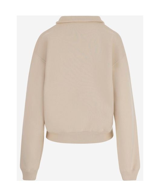 Jacquemus Natural The Gros Grain Zipped-Rollneck Sweatshirt