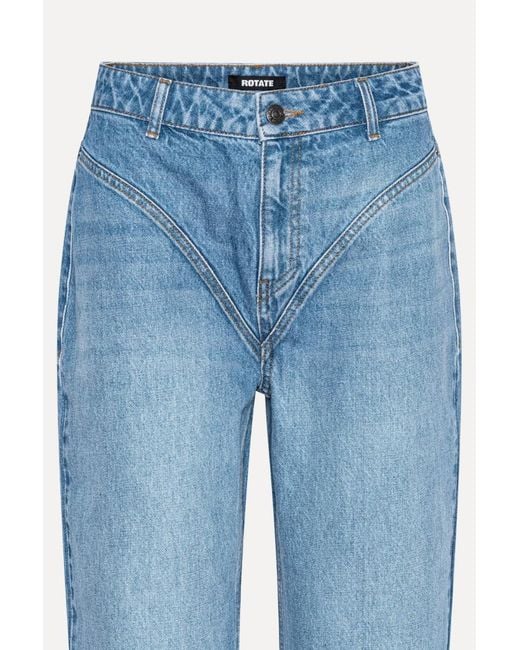 ROTATE BIRGER CHRISTENSEN Blue High Waist Cutline Jeans