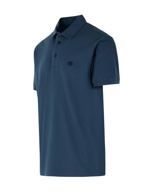 Etro Blue Logo Printed Crewneck T-Shirt for men