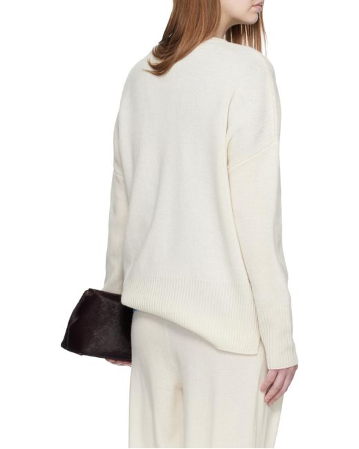 Lisa Yang White Mila Crewneck Knitwear