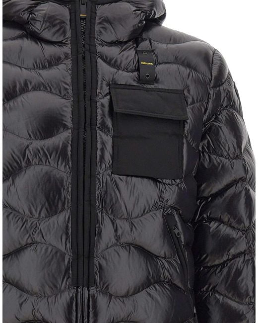 Blauer Usa Black Blauer Bryant Hooded Quilted Down Jacket for men