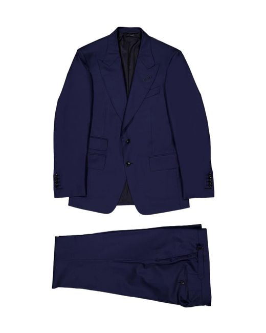Tom Ford Blue Single-Breasted Tailored Suit for men
