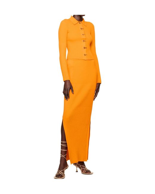 Dion Lee Orange Gradient Ribbed-Knit Cardigan