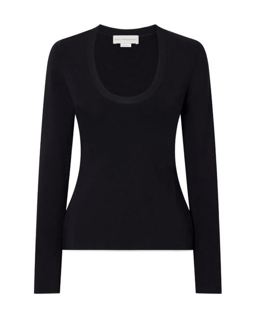 Stella McCartney Black Scoop Neck Knitted Top