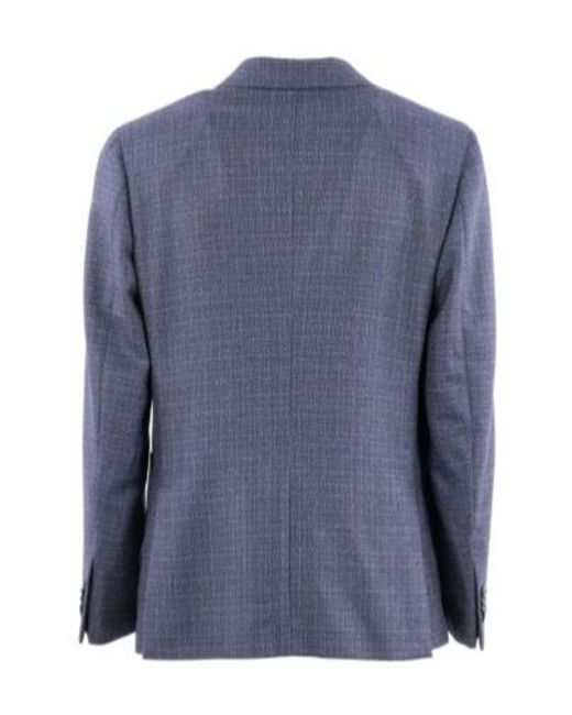 Zegna Blue Long-Sleeved Suit Coat for men