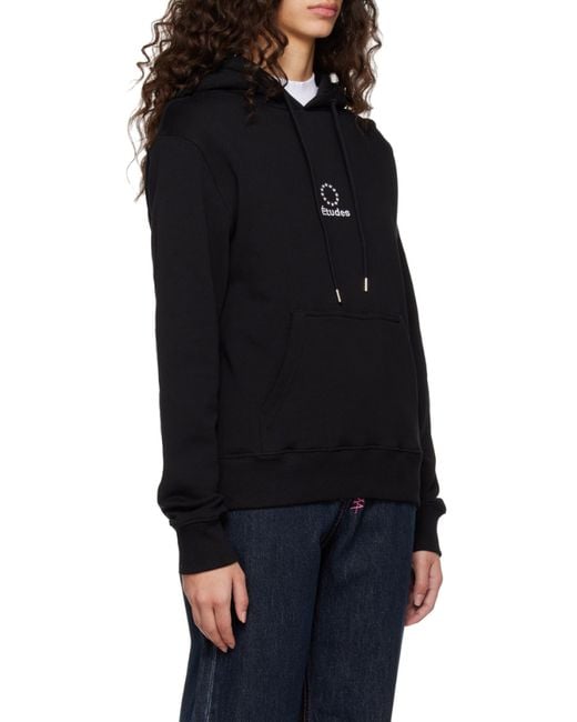 Etudes Studio Black Logo Embroidered Drawstring Hoodie for men