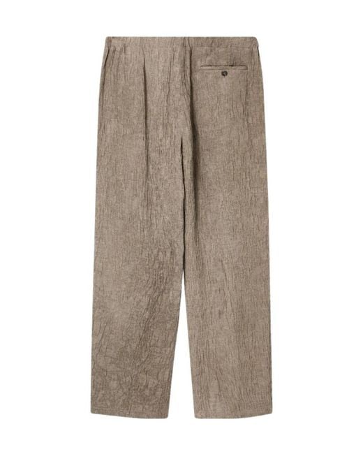 Emporio Armani Gray Button Detailed Wide Leg Pants for men