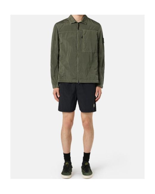 Stone Island Blue Regular Fit Mid-Length Swim Trunks With Pockets for men