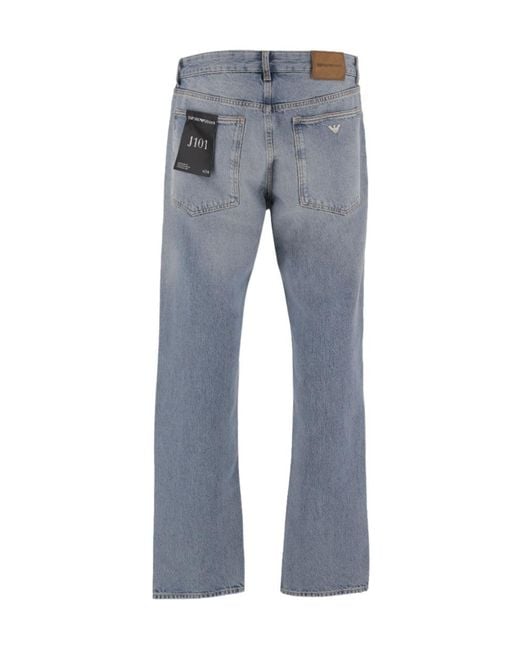 Emporio Armani Blue Belt-Loop Jeans for men