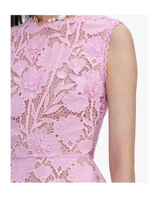 Self-Portrait Pink Lace Mini Dress