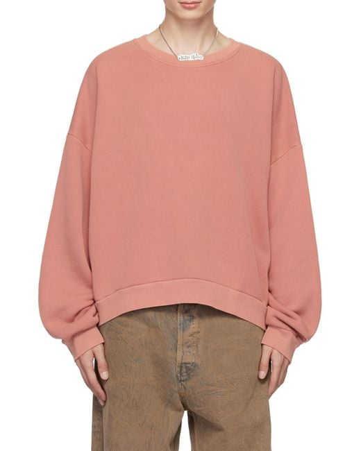 Acne Pink Round Collar Long Sleeve Sweater