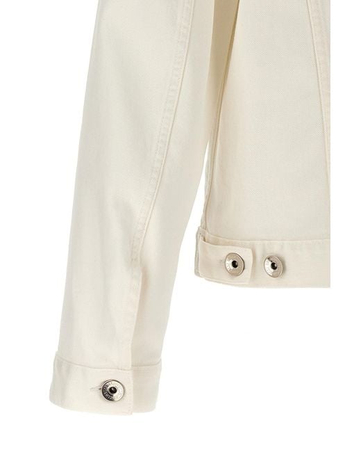 Brunello Cucinelli White Buttoned Slim-Fit Denim Jacket for men