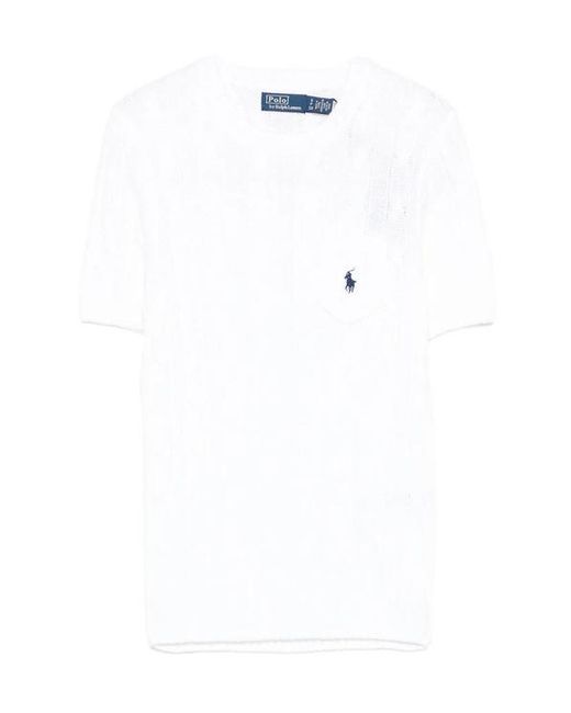 Polo Ralph Lauren White Short-Sleeved Crewneck Jumper