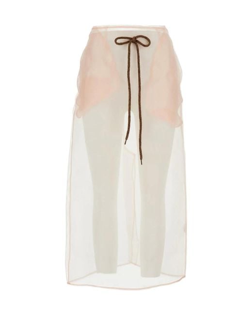 Simone Rocha White Transparent Midi Skirt