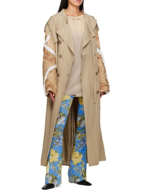 Acne Blue Floral Printed Horn Trousers