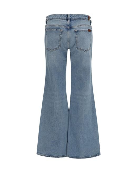 7 For All Mankind Blue Low Rise Flare Jeans