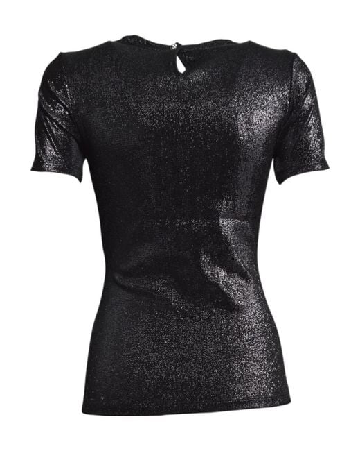 Rabanne Black Rabanne Draped Button Jersey Top