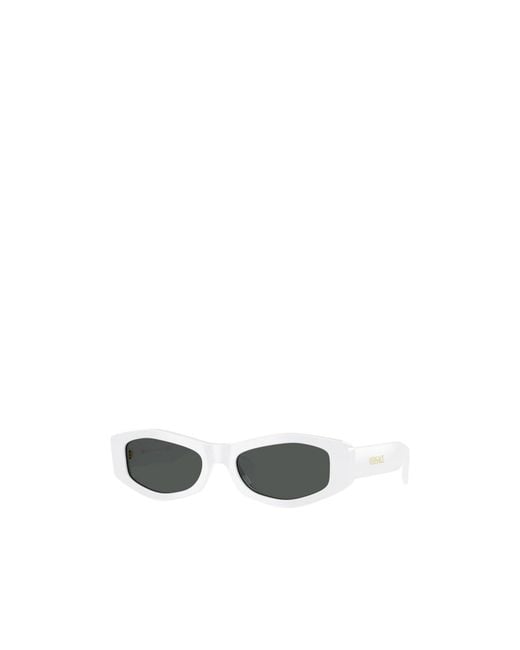 Versace White Eyewear Geometric-Frame Sunglasses