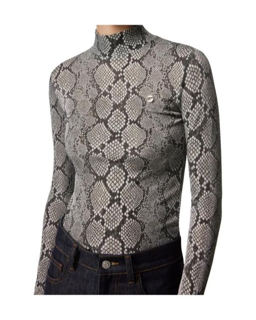 Coperni Gray Tight High Neck Top